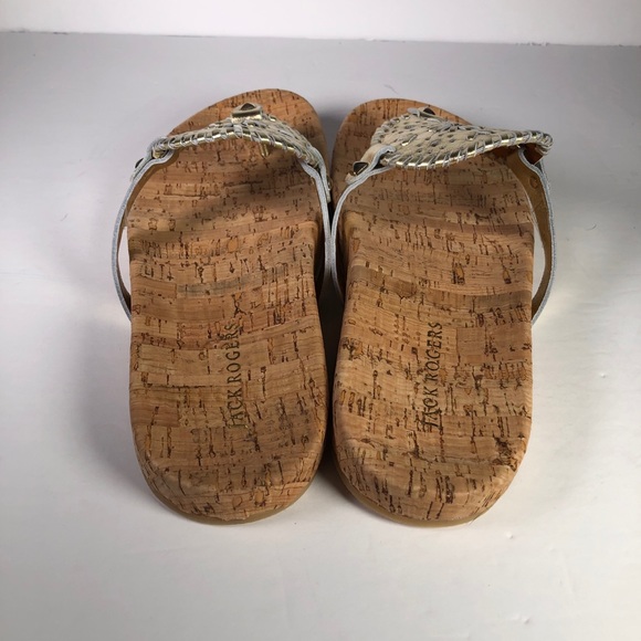 Jack Rogers Georgica Cork Sandals Gold Medallion - Picture 5 of 12